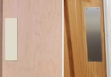 Door Push Plates | Stainless Steel | Rigid Colored Vinyl