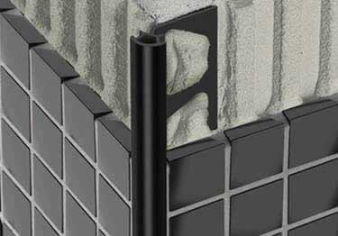 Schluter&reg;-Rondec Wall and Countertop Profile - Black Anodized