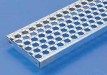 Metal Safety Stair Treads Perf-O Grip&reg; | Holes and Buttons
