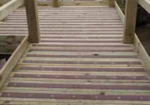 Anti slip decking for restaurants, playgrounds, and homes