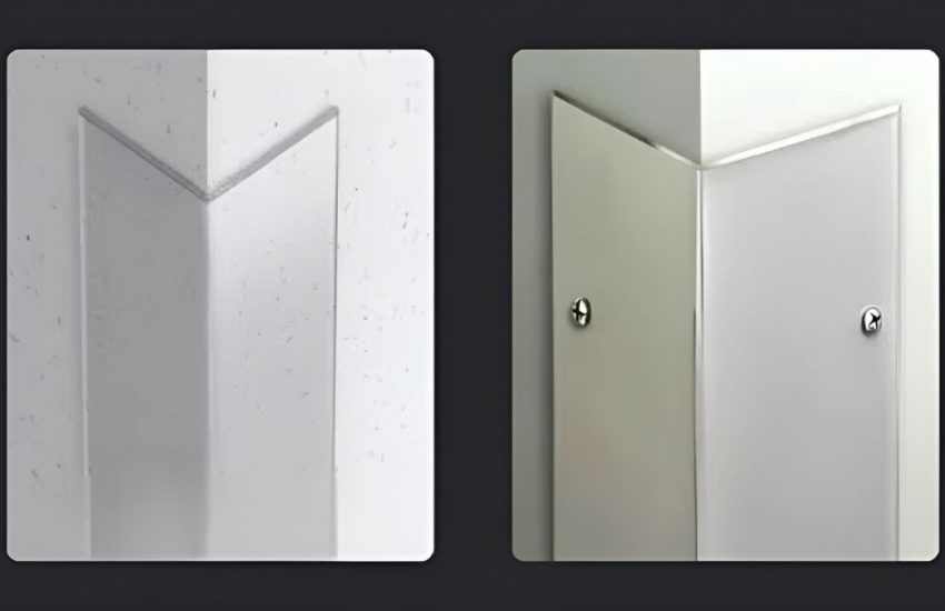 Side by side view of peel-and-stick vs screw-in corner guards.