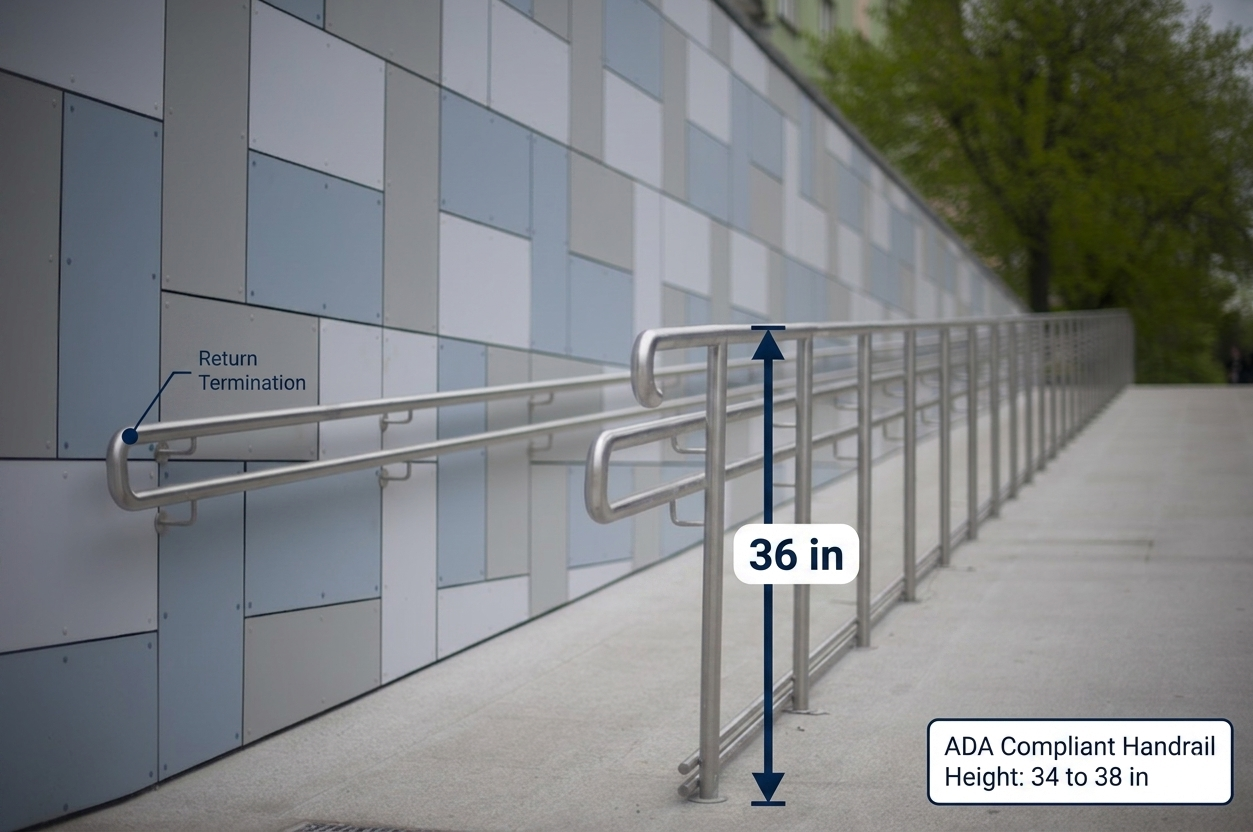 handrail height code requirements