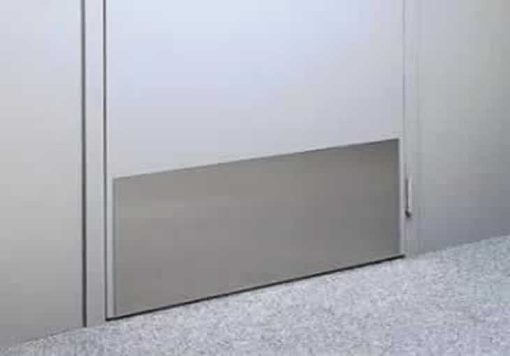 thumbnail interactive-video image 1 of Stainless Steel Door Kick Plate With Screws - Traditional Style - Drilled & Countersunk 1 of 6