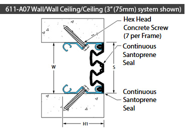 Wall to wall expansion joint 