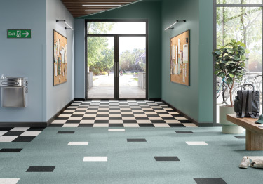 Armstrong Safety Zone tile is slip-resistant and available in 23 colors