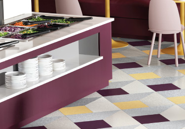 Armstrong Safety Zone tile is slip-resistant and available in 23 colors