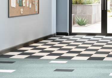 Armstrong Safety Zone tile is slip-resistant and available in 23 colors