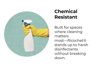 Sheeting for walls has a silk appearance and watercolor wash finish