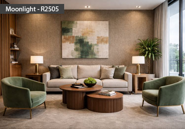 Wall covering roll features a subtle chevron pattern available in 97 colors