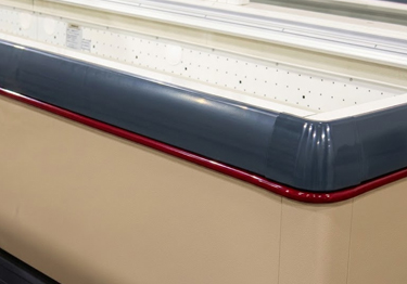 Rub rail is made of flexible vinyl to protect walls and wrap around corners