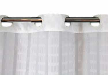 6 Pk Commercial Fabric Shower Curtains, Hookless Fabric Shower Curtain With Clear Window